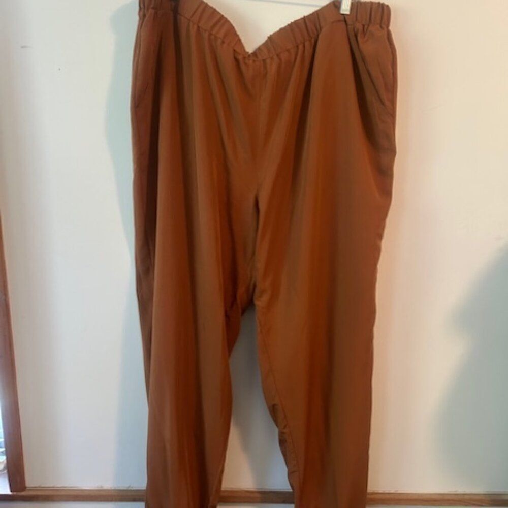IMAN Copper Brown Rayon joggers, size 2X